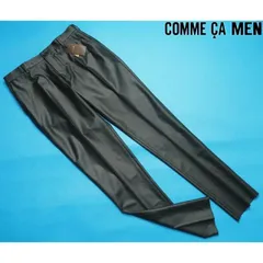 新品定価2.8万円 COMME CA MEN コムサメン 日本製 カラーポリエステルストレッチ パンツL緑(21) 04FA05のサムネイル