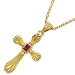 (年末セール) クロス 1P･ルビーネックレス･ペンダント/K18YG/750-2g/イエローゴールド 翌日配送可【♀】【N】【レディース】★■597089【中古】