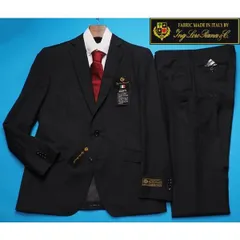 新品12.9万円 大手百貨店扱い 春夏『ロロピアーナ ZELANDER 伊製生地』メリノウール100% ストライプ スーツBB4黒(A) 1506271