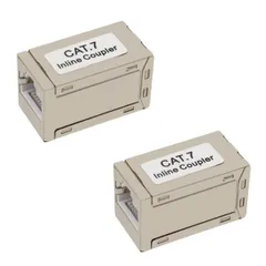 【2個セット】 LAN ケーブル 延長 コネクタ RJ45 中継 アダプター Cat6A Cat6 Cat5E 対応 銀色
