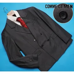 新品サンプル定価4.9万円 COMME CA MEN コムサメン ウールトロ 2WAYストレッチ ダブルジャケットM灰(04) 13JI08
