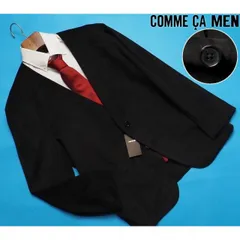 新品サンプル定価3.6万円 COMME CA MEN コムサメン 24A/W 両面ブラッシュジャージー ノーカラージャケットM黒(05) 14JI09のサムネイル
