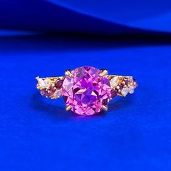 K10 ピンクゴールド リボンリング ピンクサファイア♡ - メルカリ