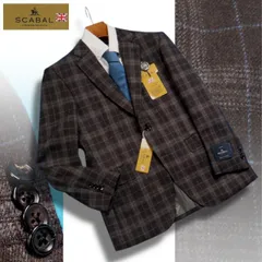 新品14.3万円 大手百貨店扱い 秋冬 日本製『Scabal スキャバル 英国製生地』カシミヤ混ウール フランネル ジャケットAB8茶(E) 3251690