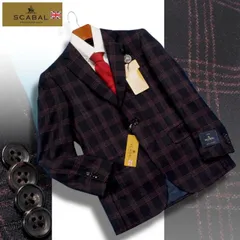新品14.3万円 大手百貨店扱い 秋冬 日本製『Scabal スキャバル 英国製生地』カシミヤ混ウール バスケット織 ジャケットBB5紺(B) 3251890