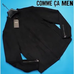 新品定価3.6万円 COMME CA MEN コムサメン 段ボールニット スエードジャージーブルゾンM黒(05) 23BE03