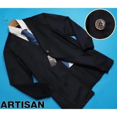新品定価5.8万円 ARTISAN アルチザン 日本製 刻印水牛釦 ウール×カシミヤビーバー加工 はっぴコートL紺(09) 10WA08のサムネイル