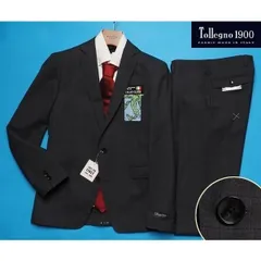 新品8.6万円 大手百貨店扱い 春夏『Tollegno トレーニョ 伊製生地』ウール100% ウインドペン スーツA4濃灰(C) 1654471