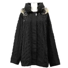 【SALE】BALMAIN バルマン ダウンジャケット シグネチャー ロゴ パーツ キルティング フォックスファー 2WAY デタッチャブル フードファー取り外し可能 軽量 アウター レディース サイズ M ブラック 黒 YF101-75F