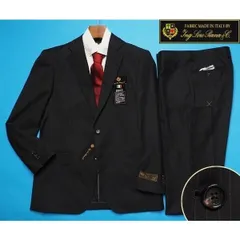 新品12.9万円 大手百貨店扱い 10マンス『ロロピアーナ 伊製生地』Super130Sウール100% ギャバジン ストライプ スーツA6黒(E) 1511071