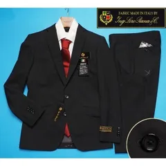 新品12.9万円 大手百貨店扱い 春夏『ロロピアーナ ZELANDER DREAM 伊製生地』ウール100% ストライプ スーツYA5黒(A) 1503861