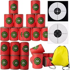 Sweet Plus 的当て ターゲット シューティングターゲット 射撃練習 エアガン 室内 点数 軽い EVA材 紙 収納袋付き (赤)