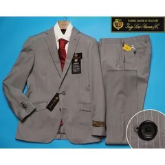 新品12.9万円 大手百貨店扱い 春夏『ロロピアーナ ZELANDER DREAM 伊製生地』ウール100% ストライプ スーツA4灰(C) 1505861