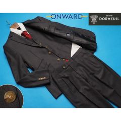 新品22万円 DORMEUIL IDENTITY オンワード樫山 日本製『ドーメル 英国製生地』 秋冬 ウール100% スリーピーススーツD8/94(A5程)灰 1661297