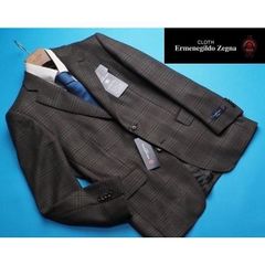 美品エルメネジルドゼニア 近年モデル麻絹チェック柄サマージャケット