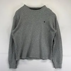 古着 ポロ・ラルフローレン POLO RALPH LAUREN 長袖Tシャツ サマール ワッフル生地 ワンポイントロゴ L  グレー系 レディース