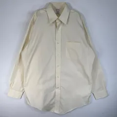 古着 ブルックスブラザーズ Brooks Brothers 長袖シャツ TRADITIONAL FIT カラーステイ 胸ポケ M  イエロー系 無地 メンズ