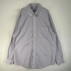 古着 ブルックスブラザーズ Brooks Brothers 長袖シャツ REGENT ボタンダウン 胸ポケ L  パープル系 ストライプ メンズ