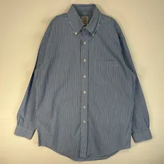 古着 ブルックスブラザーズ Brooks Brothers 長袖シャツ ボタンダウン 346 REGULAR FIT M  ブルー系 ストライプ メンズ