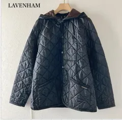 LAVENHAM ラベンハム キルティング フードジャケット 38 レディース ブラック 黒　英国製風 軽量 アウター 定番