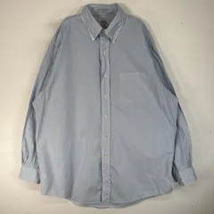 古着 80's/80年代 ヴィンテージ ブルックスブラザーズ Brooks Brothers 長袖シャツ ボタンダウン 胸ポケ L  ブルー系 ストライプ メンズ