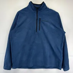 古着 コロンビア Columbia フリースジャケット 大きいサイズ ハーフジップ プルオーバー ワンポイントロゴ 2XL  ブルー系 メンズ
