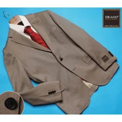 新品訳 大手セレクトショップ扱い『DRAGO イタリア製生地』ウール100％ ギャバジン 無地 ジャケット48茶(D) 3113200