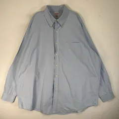古着 ブルックスブラザーズ Brooks Brothers 長袖シャツ TRADITIONAL FIT ボタンダウン 胸ポケ XL  ブルー系 無地 メンズ