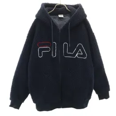FILA フィラ ボアジャケット M ネイビー メンズ 古着