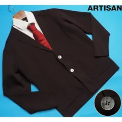 新品定価4.7万円 ARTISAN アルチザン ポリエステルニットジャケット/カーディガンM茶(17) 39KG06のサムネイル