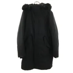 ZARA ザラ ファー付き モッズコート M ブラック 裏ボア メンズ 古着