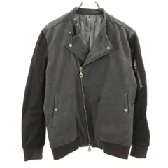 NO ID. ノーアイディ ライダースジャケット 1 グレー系 裏キルティング メンズ 古着