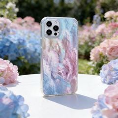 キラキラ天然シェル♡ピーチソーダ系✨オリジナルスマホケース iPhone
