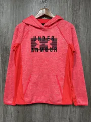 UNDER ARMOUR アンダーアーマー ロゴ プルオーバー パーカー sizeLG/オレンジ ■■ レディース