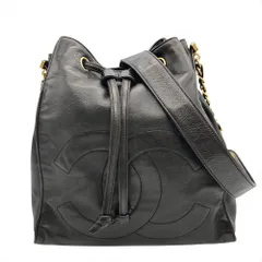 シャネル CHANEL ココマーク ショルダーバッグ レザー ブラック ゴールド金具 3番台 レディース【中古】