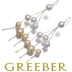 パール 真珠 5.5-7.8mm 2カラー 揺れる フック ピアス K18YG #181975