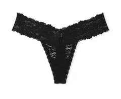 #E28 VICTORIA'S SECRET ヴィクトリア シークレット PINK Wink レース ソング Tバック ショーツ ピュアブラック ビクトリアシークレット ヴィクシー 新品未開封品