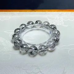 天然美品★【100Aブラックルチルクォーツ】★黒針水晶ブレス 天然石A  15.8-16.6mm ZZ1814