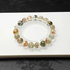 天然石★【70A多彩なガーデンクォーツ】★庭園水晶ブレス パワーストーン 天然石A 10-10.7mmZZ1816