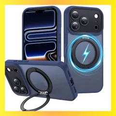 ★送料無料★Size:iPhone 17 Pro Max_Color:ブルー Aunote iPhone17pro Max ケース 精密カメラ保護 360°回転スタンド MagSafe対応 薄型 軽量 米軍MIL規格 耐衝撃 黄変防止 スマホケース iPhon