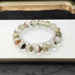 天然石★【70A多彩なガーデンクォーツ】★庭園水晶ブレス パワーストーン 天然石A 浄化 12.2-12.7mm ZZ1818