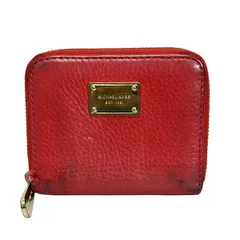 MICHAEL KORS(マイケルコース) 2つ折り財布 - レッド ラウンドファスナー レザー