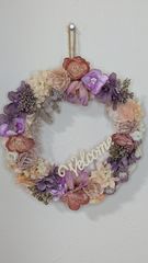 リース　ウェルカムリース　アーティフィシャルフラワー　玄関　インテリア　ピンク