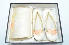 【送料無料】 和装 草履 バッグ セット 金色 花柄 和装小物 フォーマル