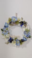 リース ウェルカムリース アーティフィシャルフラワー 玄関 インテリア