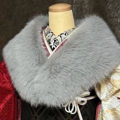 毛皮◇ファーマフラー◇ベージュ□首元◇防寒◇着物洋服にも♪CY12-11 