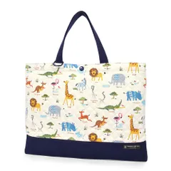 COLORFUL CANDY STYLE 新品  アウトレット レッスンバッグ キルティング(ループ付き) サバンナ横断どうぶつ大行進(生成)