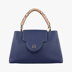 ルイヴィトンLouis VuittonカプシーヌMM ネイビー レザー M43934 AH0129