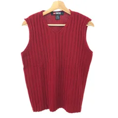 DIESEL ディーゼル リブニットベスト サイズ:L アクリル/コットン/ウール/オールド    レッド メンズ / 240001172054
