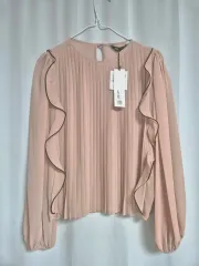 ザラ ピンク プリーツ フリル ブラウス